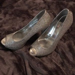 Worthington silver high heels